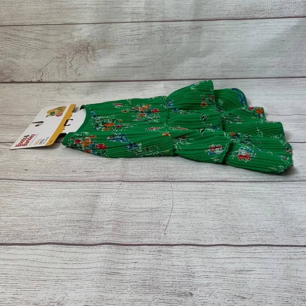 Boots & Barkley Green Floral Pet Dress Cat Dog Size Small Up to 20lbs